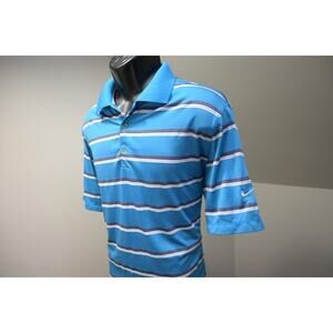 Nike Golf Polo Dri Fit Tour Performance Striped Short Sleeve Shirt Mens Large